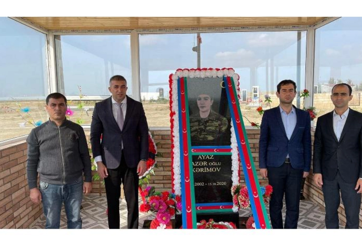 Vətən Müharibəsi şəhidinin məzarı ziyarət olundu — FOTOLAR