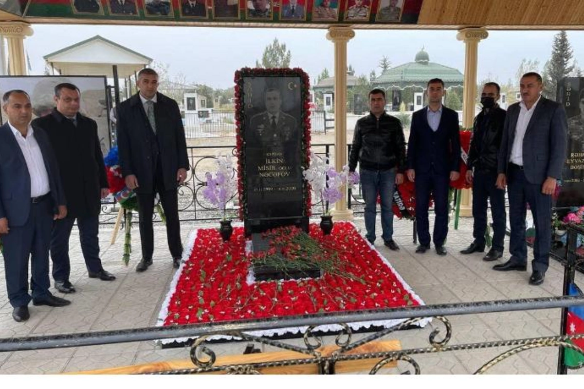 Salyanda Vətən Müharibəsi şəhidinin məzarı ziyarət olundu — FOTOLAR