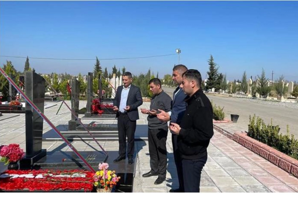 Salyanda Vətən Müharibəsi şəhidinin məzarı ziyarət olundu — FOTOLAR