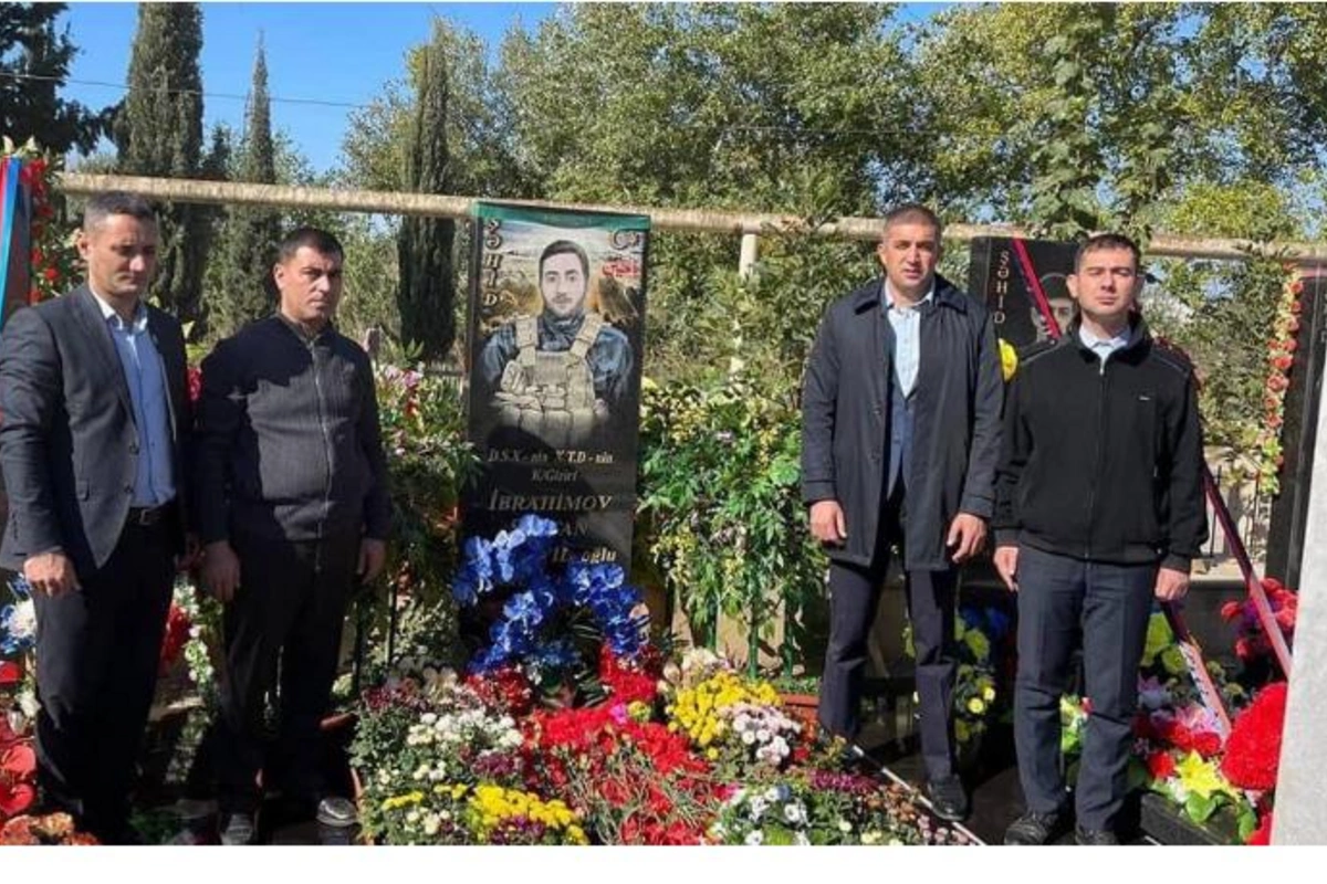 Salyanda şəhid Sultan İbrahimovun məzarı ziyarət olunub — FOTO