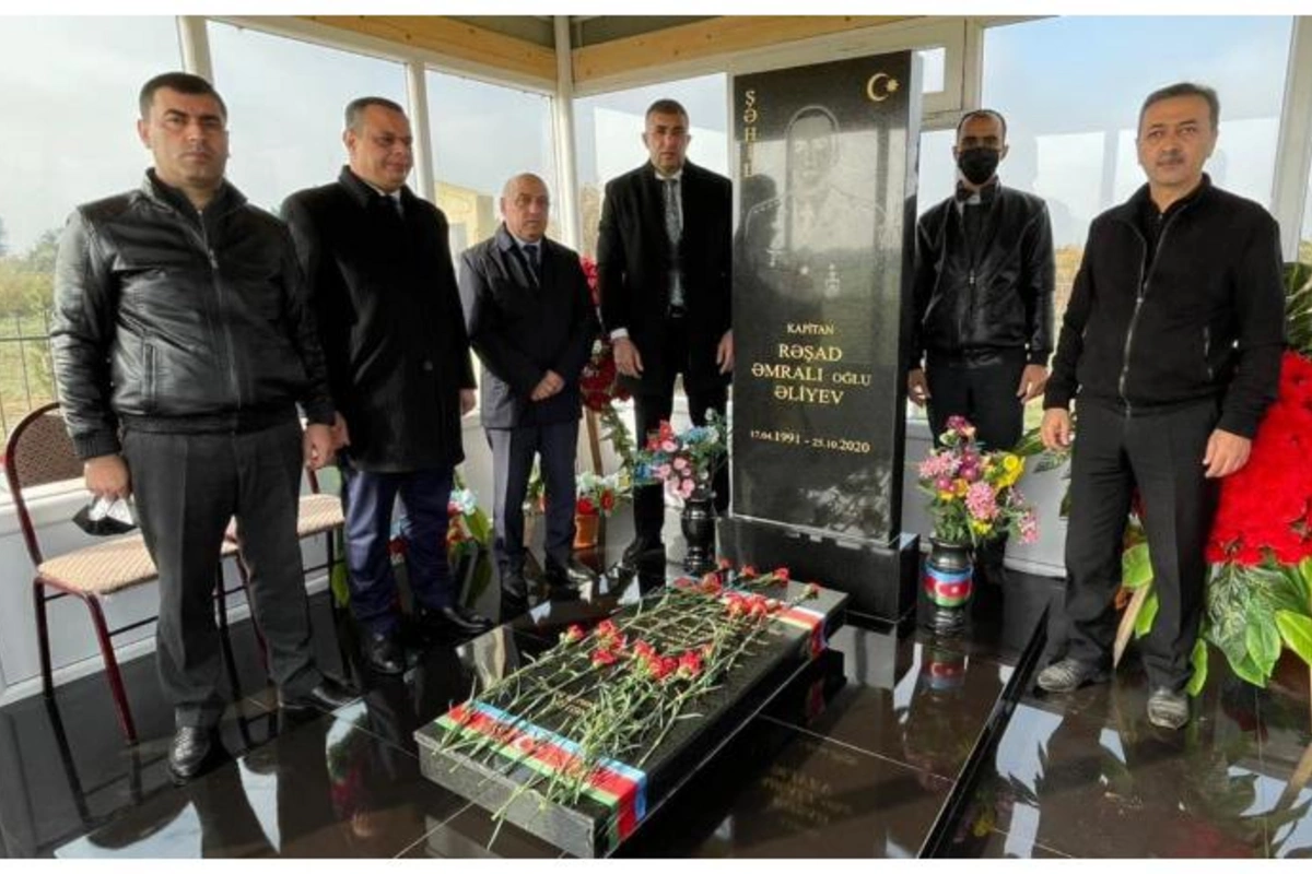 Salyanda Vətən Müharibəsi şəhidinin məzarı ziyarət olundu — FOTOLAR