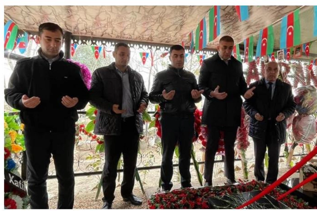 Salyanda Vətən Müharibəsi şəhidinin məzarı ziyarət olundu — FOTOLAR