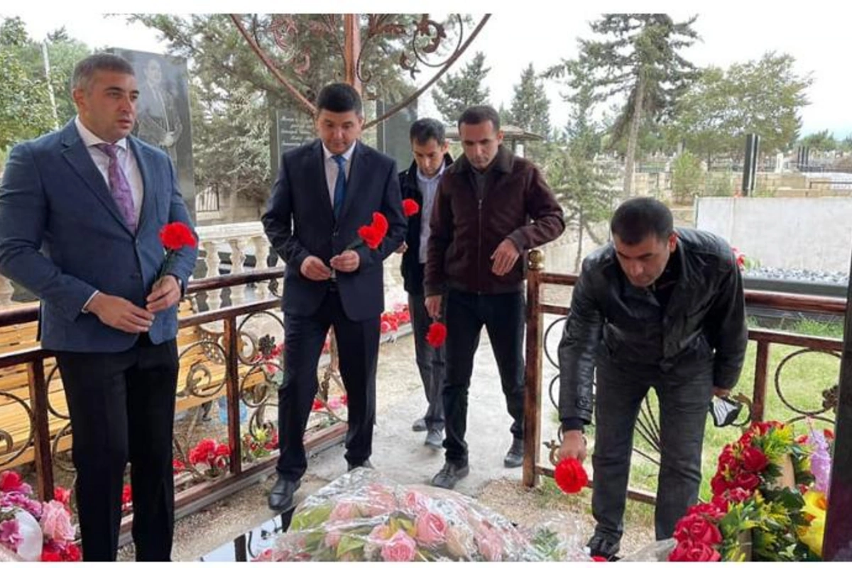 Salyanda şəhid Əli Tağıyevin məzarı ziyarət edildi — FOTO