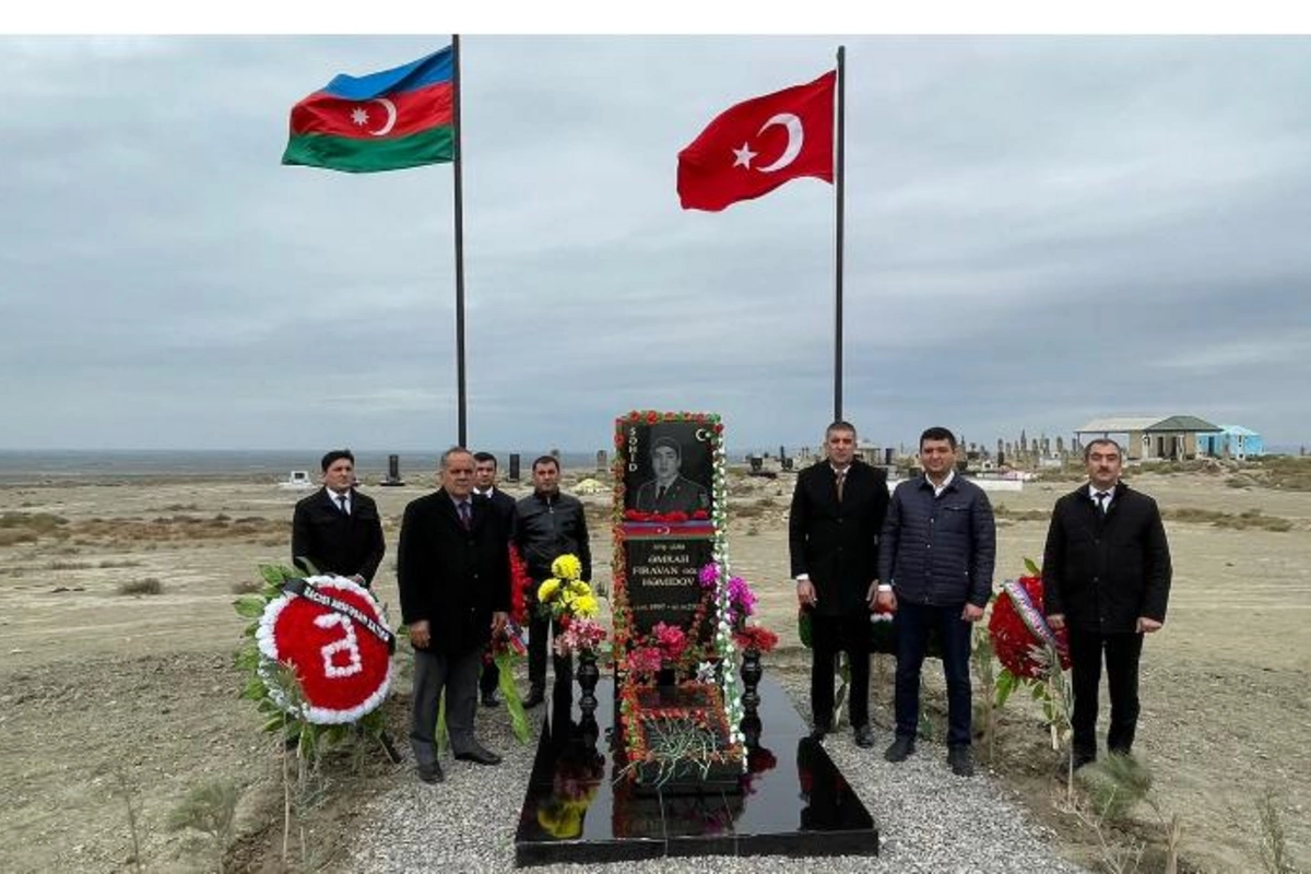 Salyanda Vətən Müharibəsi şəhidinin məzarı ziyarət olundu — FOTOLAR
