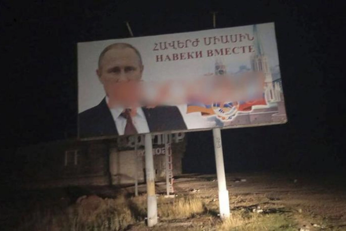 Putinin şəkli ermənilər tərəfindən təhqir edildi