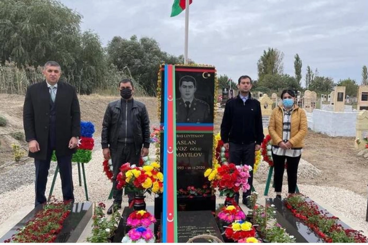 Vətən Müharibəsi şəhidinin məzarı ziyarət olundu — FOTOLAR