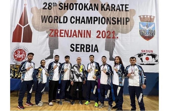 Karateçilərimiz Serbiya keçirilən dünya çempionatında tarixi uğur qazandılar — FOTOLAR