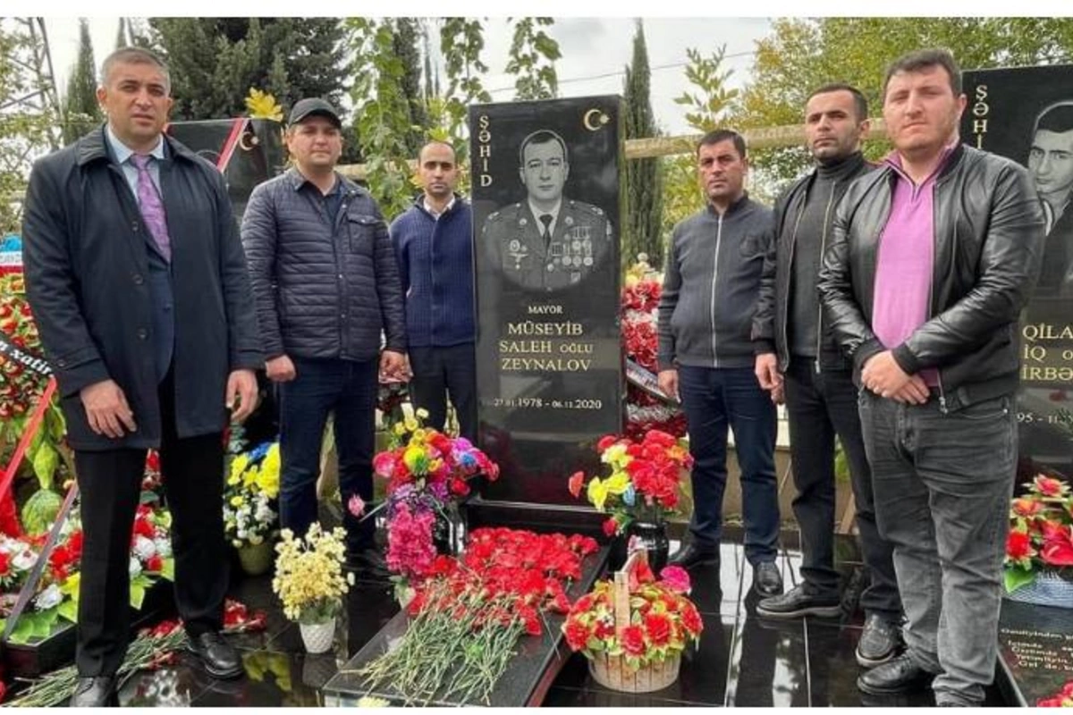 Salyanda Vətən Müharibəsi şəhidinin məzarı ziyarət olundu — FOTOLAR