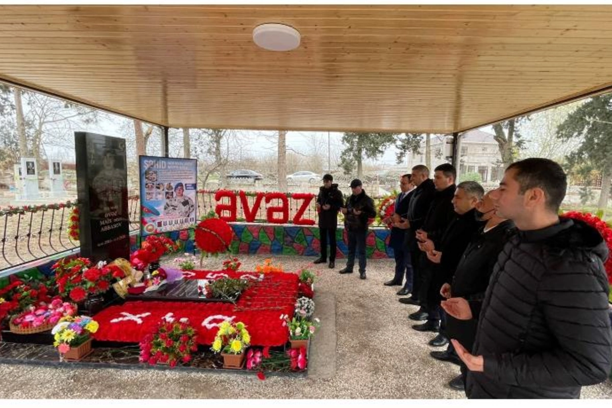 Salyanda Vətən Müharibəsi şəhidinin məzarı ziyarət olundu — FOTOLAR