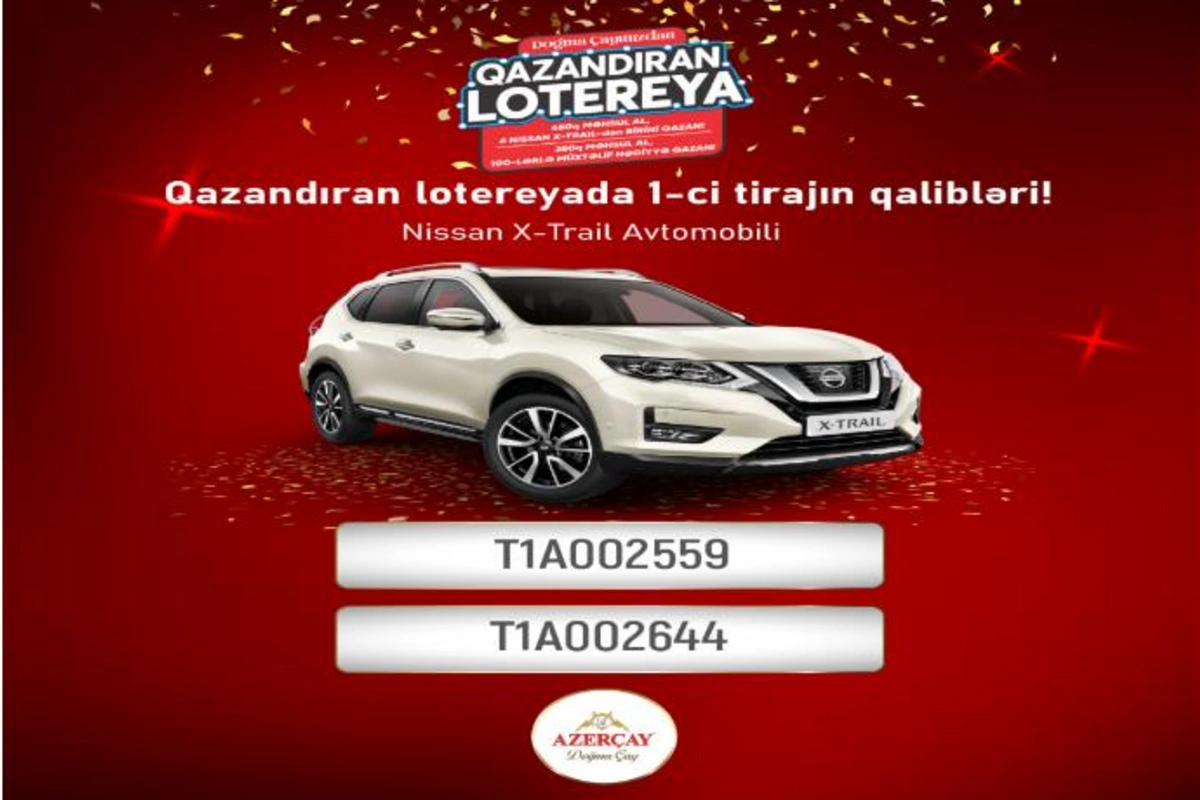 “Azerçay”ın keçirdiyi lotereyanın ilk qalibləri məlum oldu — FOTOLAR