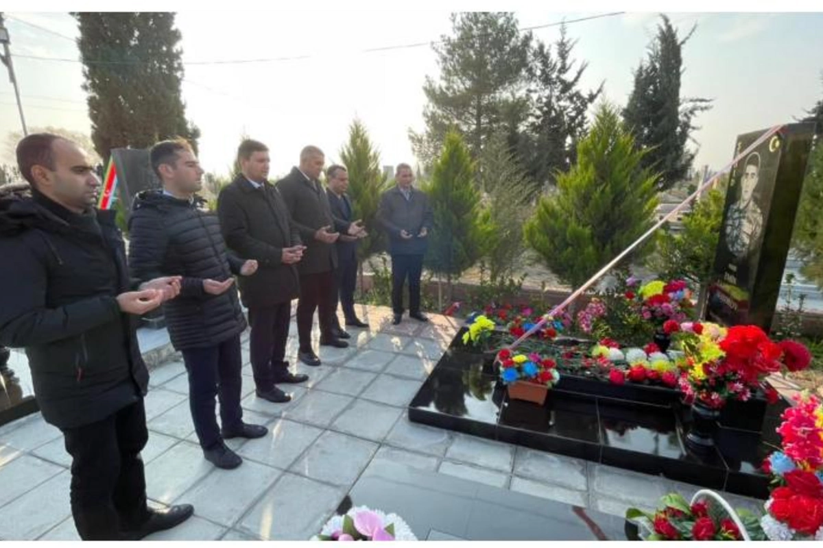 Salyanda Vətən Müharibəsi şəhidinin məzarı ziyarət olundu — FOTOLAR