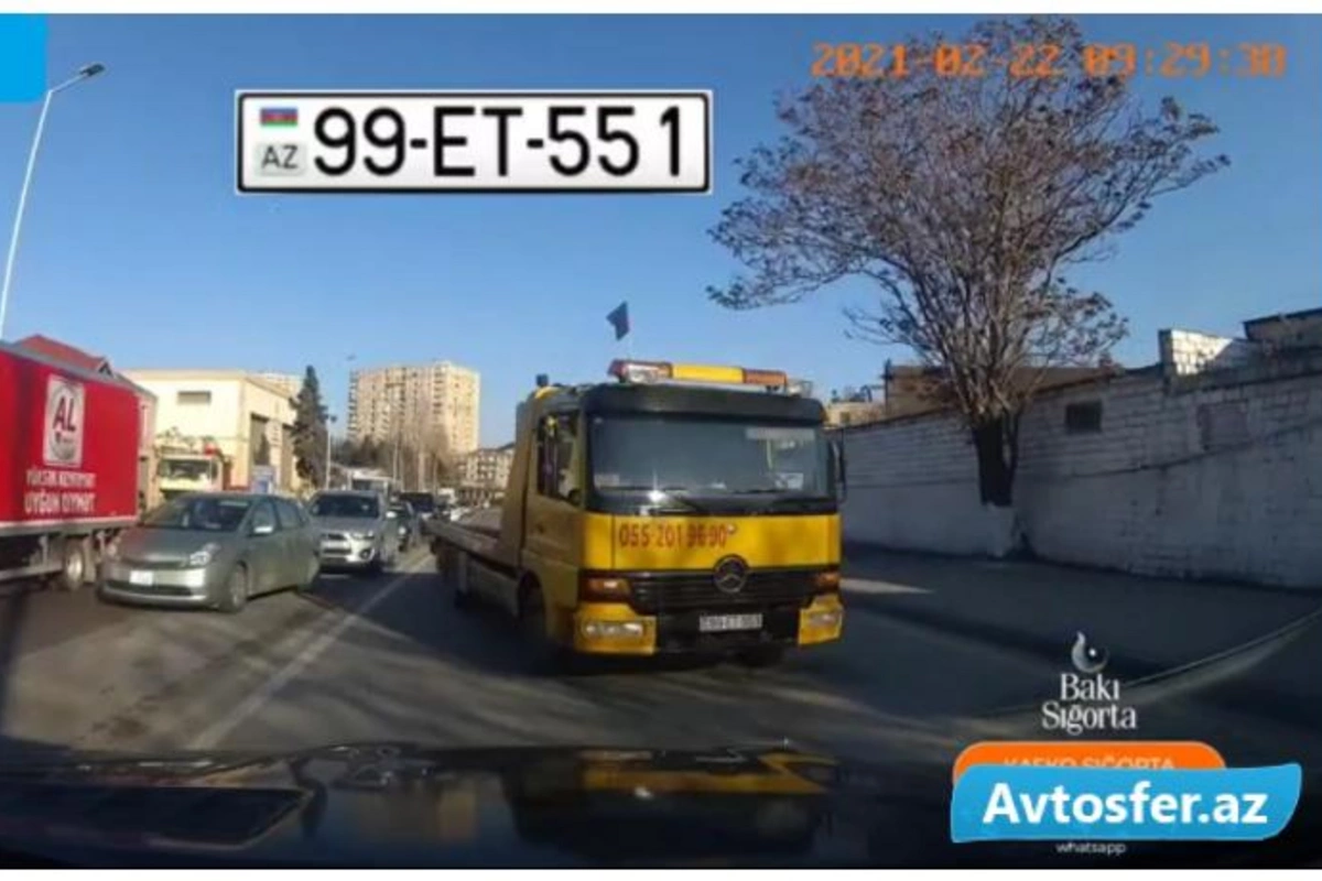 Bakıda ölümə gedən evakuator sürücüsünün ŞOK VİDEOSU