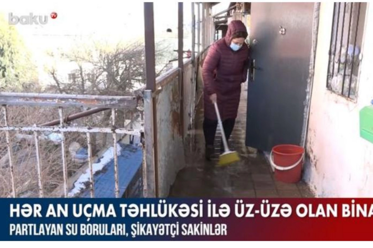 Bakıda hər an uçma təhlükəsi ilə üz-üzə olan bina — VİDEO