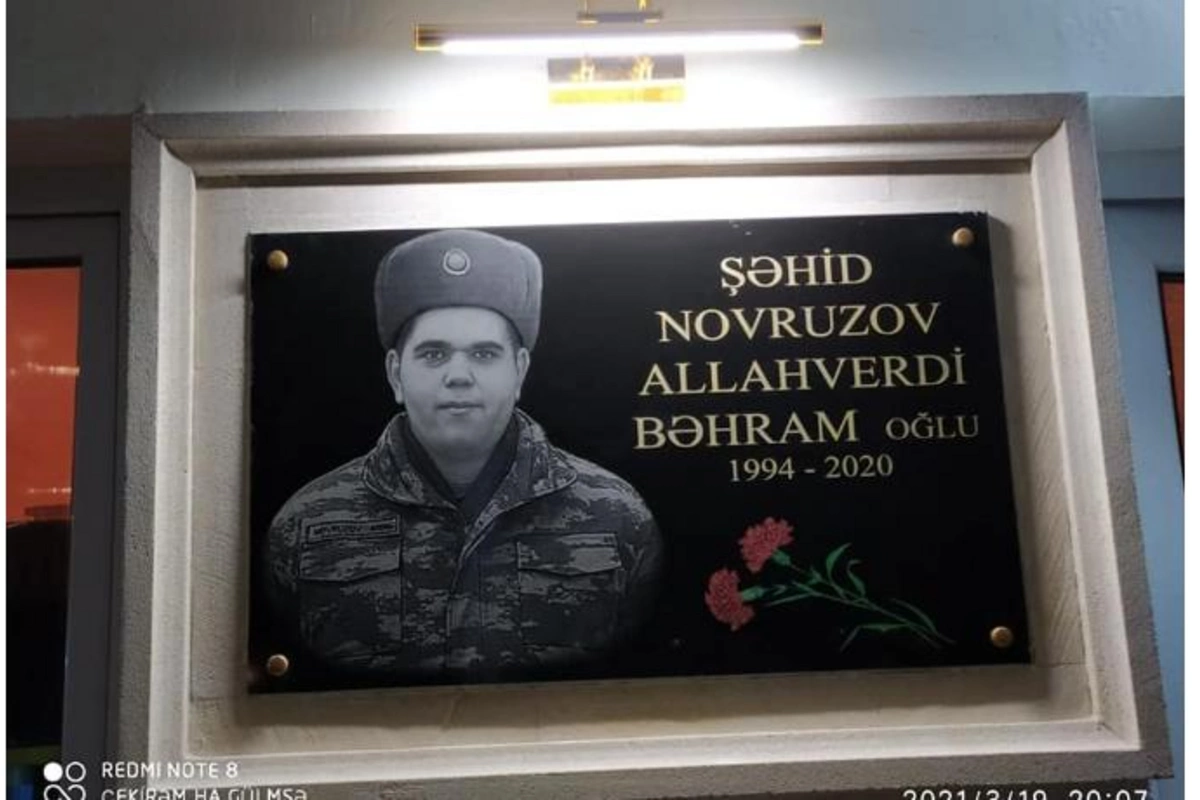 Vətən müharibəsi şəhidinin xatirəsi iş yoldaşları tərəfindən əbədiləşdirildi — FOTO