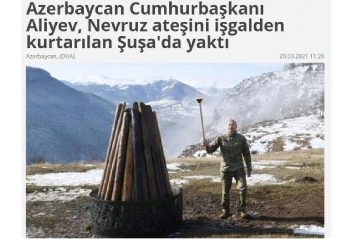Türkiyə mediası: Azərbaycan Prezidenti İlham Əliyev Şuşada Novruz tonqalını alovlandırdı (FOTO)
