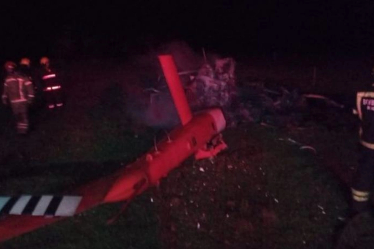 Vaksin daşıyan helikopter yandı