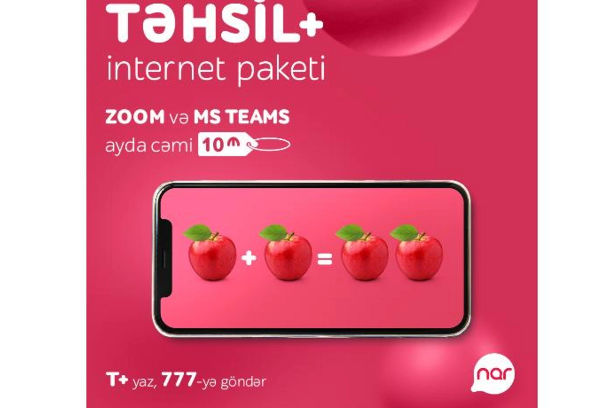 Onlayn təhsil “Nar”ın “TƏHSİL+” internet paketi ilə daha rahatdır!