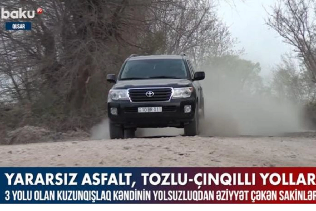 Toz-dumanın sürücüləri müşayiət etdiyi yol — VİDEO