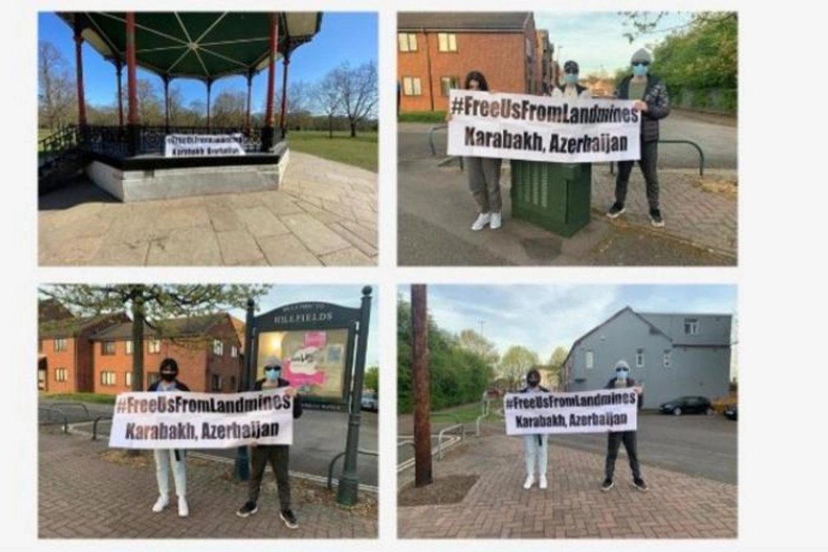 Britaniyada “Bizi minalardan azad edin” şüarı ilə flaşmob keçirildi