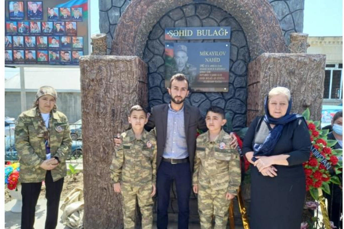 Kürdəmirdə şəhidin xatirəsinə tikilən bulağın açılışı oldu