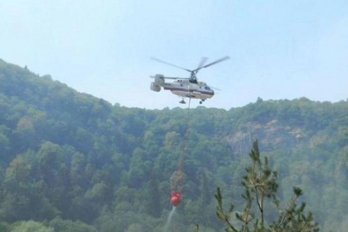 Lerikdə yanğının söndürülməsinə helikopter cəlb olundu