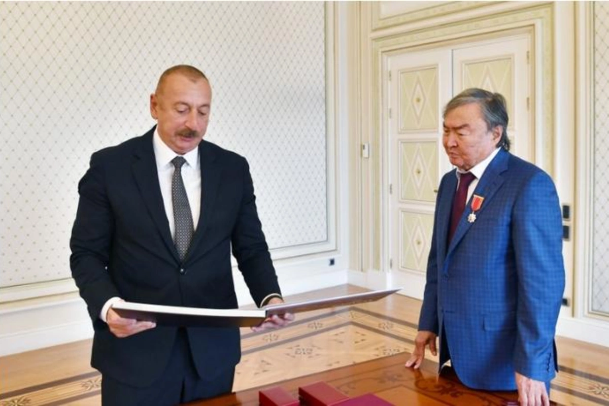 Prezident İlham Əliyev Oljas Süleymenovu qəbul etdi — FOTOLAR