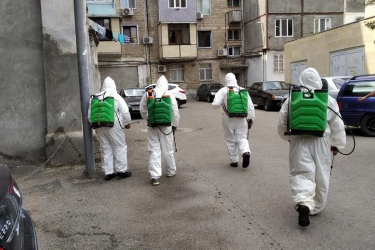 Gəncədə növbəti dezinfeksiya işləri aparıldı — FOTOLAR