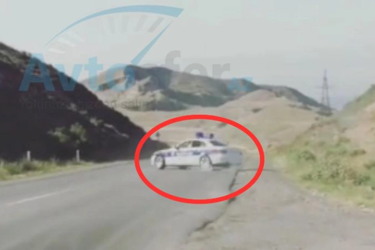 Yol polisi maşını ilə ruçnoy çəkib avtoxuliqanlıq etdilər — VİDEO