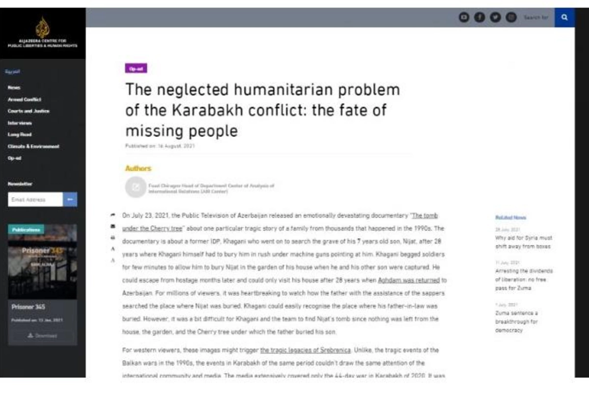 Qarabağın unudulmuş humanitar problemi
