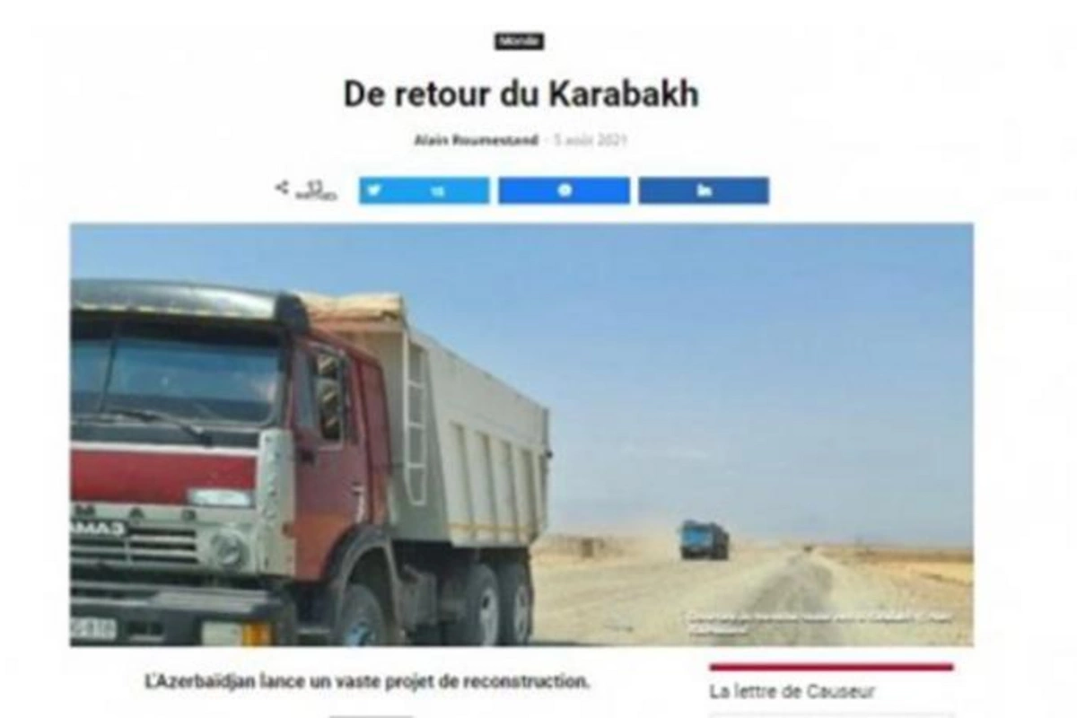 Fransalı jurnalist Azərbaycandan yazdı