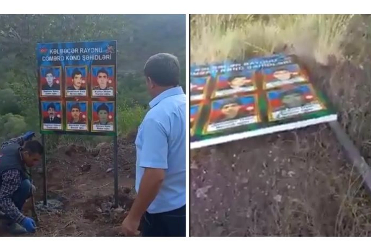 Kəlbəcərdə Şəhidlər lövhəsini sökənlər axtarılır —VİDEO