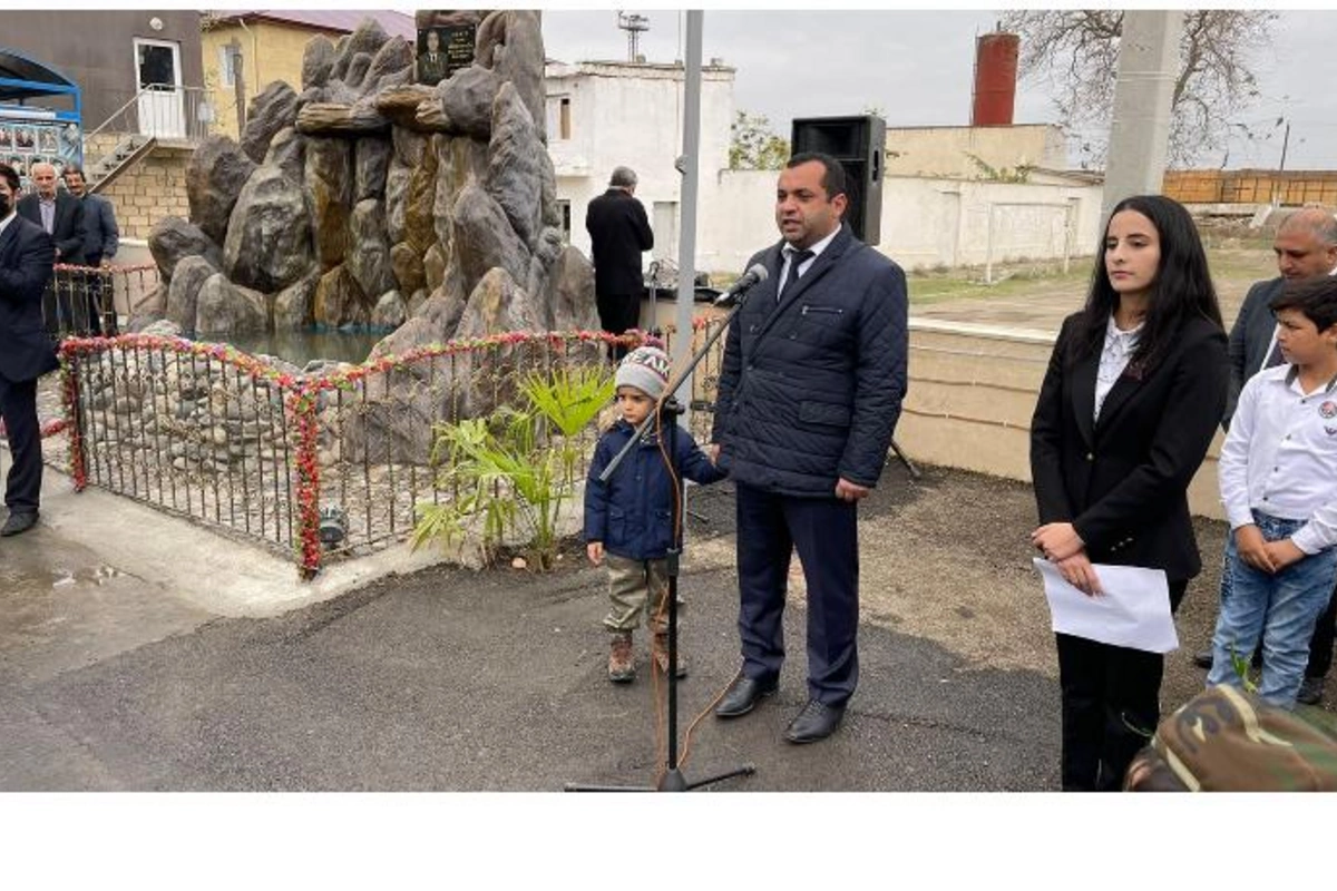 Salyanda şəhid Hüseynağa Balıyevin xatirə bulağının açılışı olub — FOTO