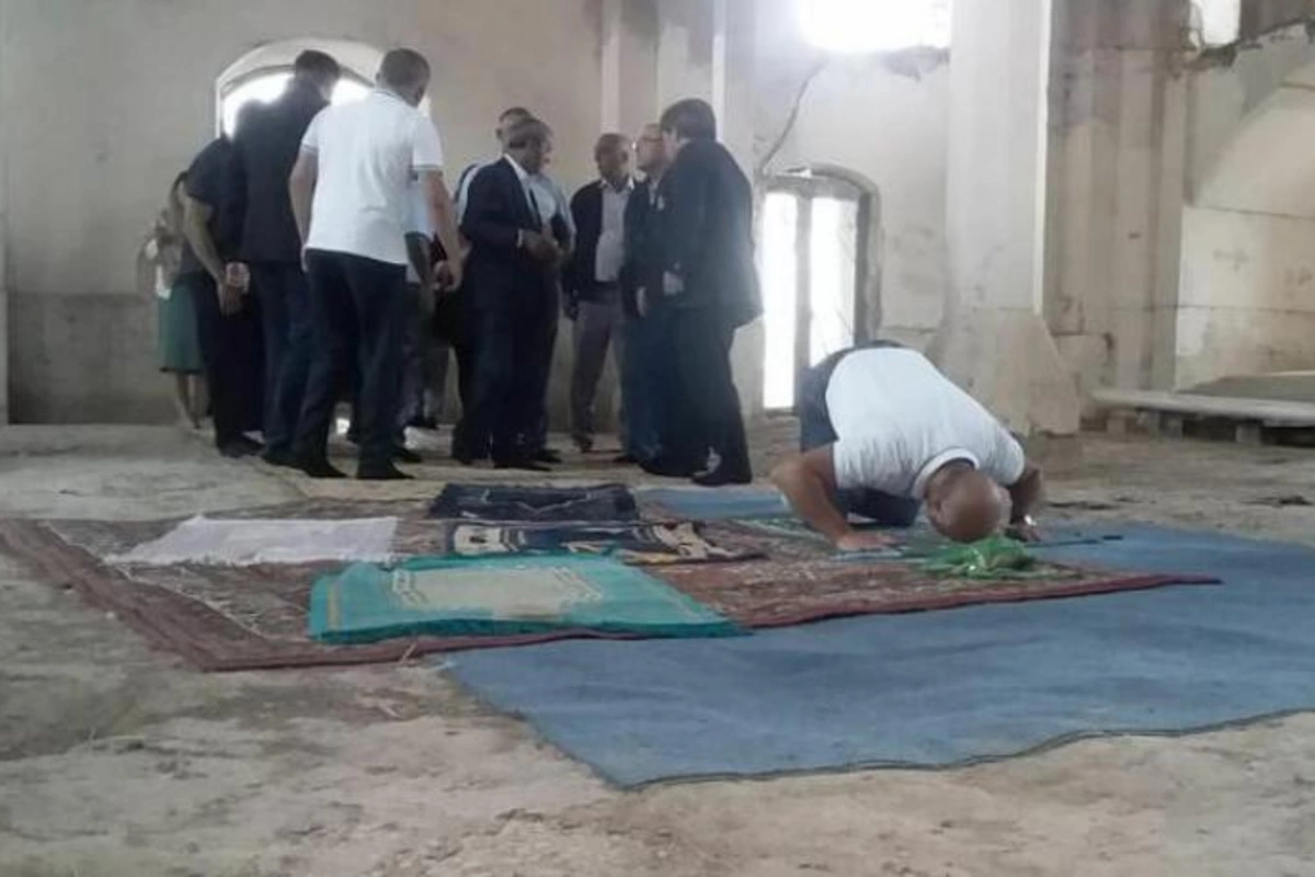 Ağdam sakinləri cümə məscidində namaz qıldılar