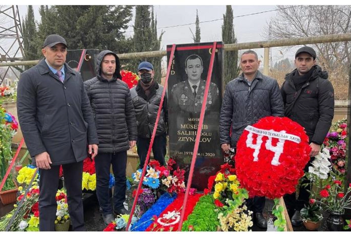 Salyanda Vətən Müharibəsi şəhidinin məzarı ziyarət olundu — FOTOLAR