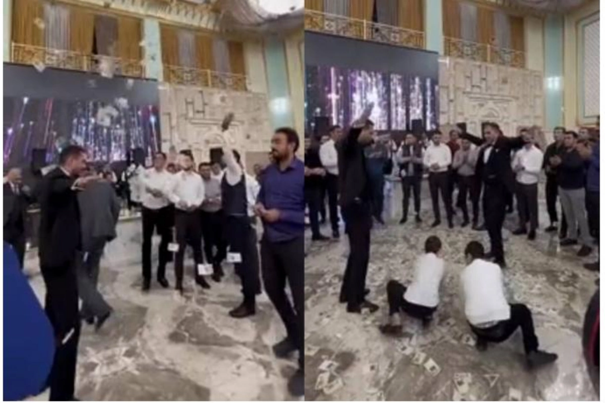 Azərbaycanda bu toy hər kəsi ŞOKA SALDI: Bəyin başına paçka ilə pul səpildi — VİDEO