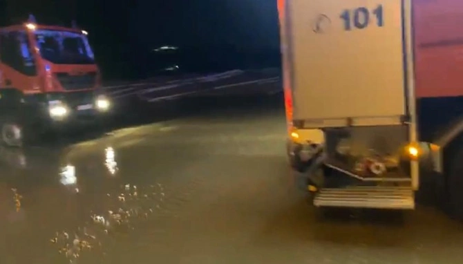Bakı-Qazax avtomagistralında su basmış yerlərdə problem aradan qaldırıldı — FOTO