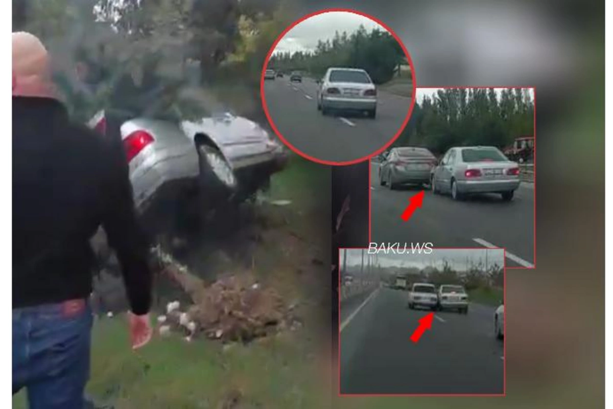 Bakı-Sumqayıt yolunda 5 avtomobili əzən sürücünün qəza anı — ANBAAN VİDEO