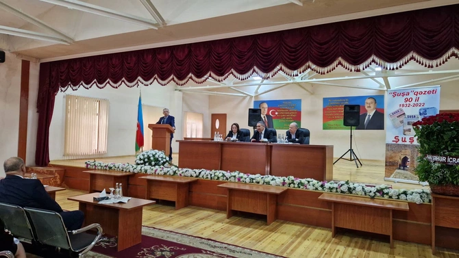 Mətbuat Şurası və Şuşa RİH “Şuşa” qəzetinin 90 illik yubileyi ilə bağlı toplantı keçirib — FOTOLAR Mətbuat Şurası və Şuşa RİH “Şuşa” qəzetinin 90 illik yubileyi ilə bağlı toplantı keçirib — FOTOLAR