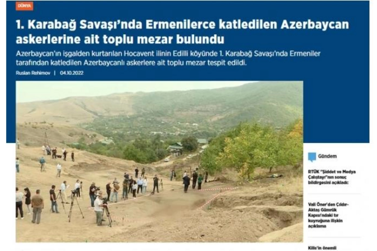 Edillidə aşkarlanan kütləvi məzarlıq dünya mətbuatının diqqət mərkəzində — FOTOLAR