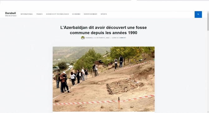 Edillidə aşkarlanan kütləvi məzarlıq dünya mətbuatının diqqət mərkəzində — FOTOLAR