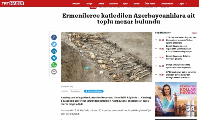Edillidə aşkarlanan kütləvi məzarlıq dünya mətbuatının diqqət mərkəzində — FOTOLAR