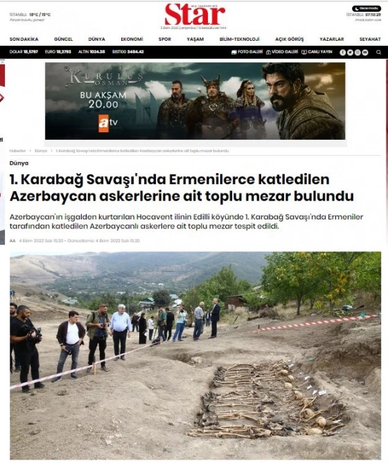 Edillidə aşkarlanan kütləvi məzarlıq dünya mətbuatının diqqət mərkəzində — FOTOLAR