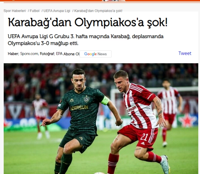 “Qarabağ”ın qələbəsi Türkiyə mətbuatında — FOTOLAR