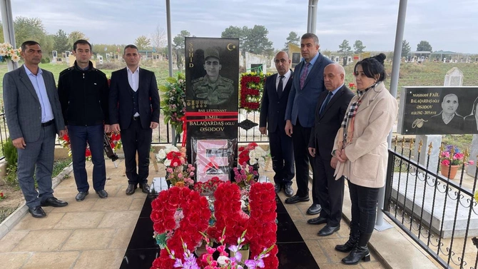 Salyanda Vətən Müharibəsi şəhidi Emil Əsədovun xatirəsi anıldı — FOTOLAR