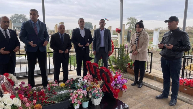 Salyanda Vətən Müharibəsi şəhidi Emil Əsədovun xatirəsi anıldı — FOTOLAR