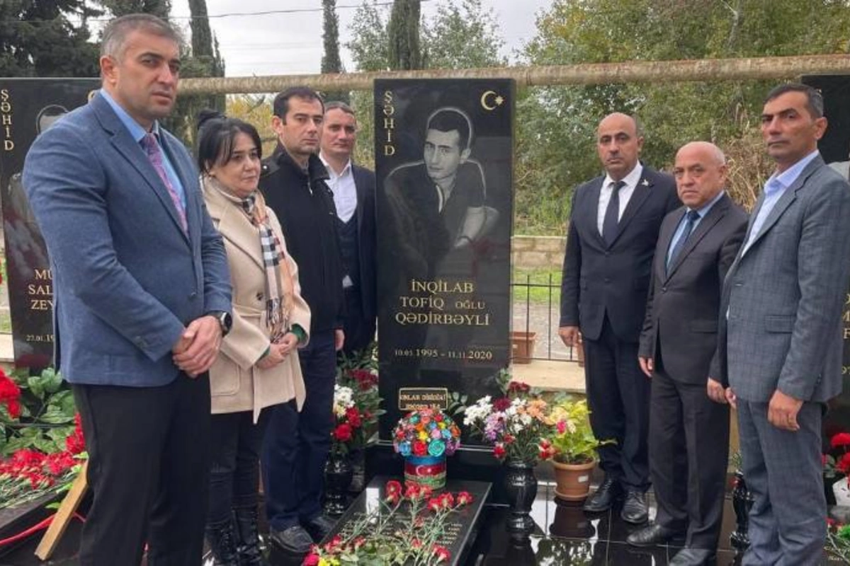 Salyanda şəhid İnqilab Qədirbəylinin xatirəsi anıldı — FOTOLAR