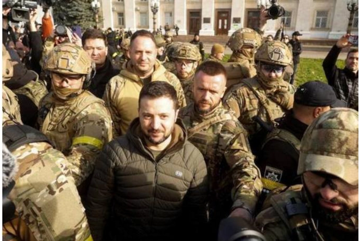 Zelenskinin Xersondan görüntüləri yayıldı — FOTO