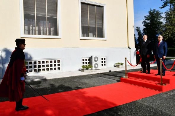 Azərbaycan Prezidentinin Tiranada rəsmi qarşılanma mərasimi olub — FOTO