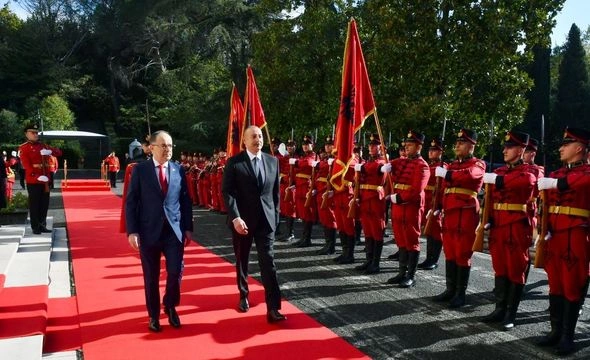 Azərbaycan Prezidentinin Tiranada rəsmi qarşılanma mərasimi olub — FOTO