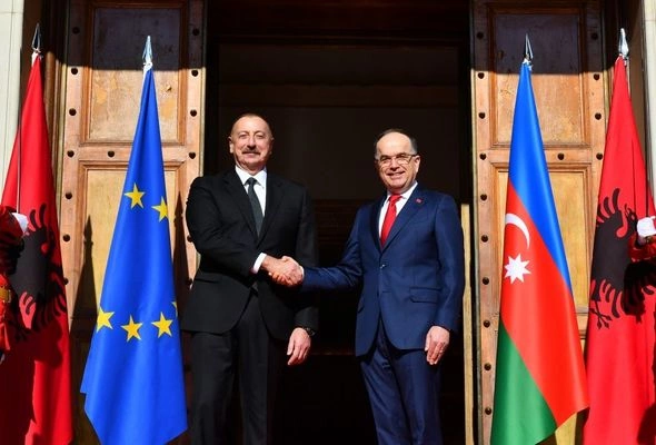 Azərbaycan Prezidentinin Tiranada rəsmi qarşılanma mərasimi olub — FOTO